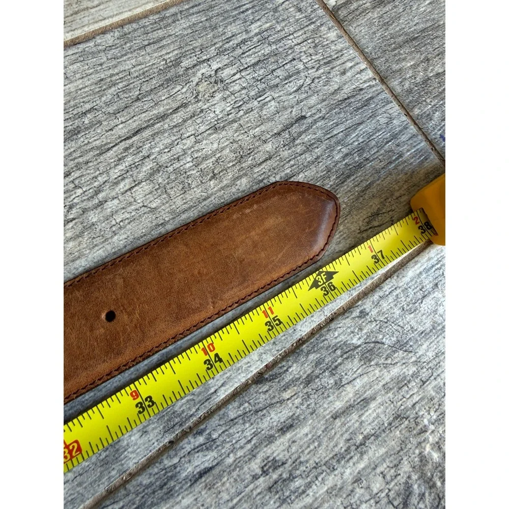 Justin Leather Western Belt 32 Brown Braided Concho Inlay Strap Mens Cowboy